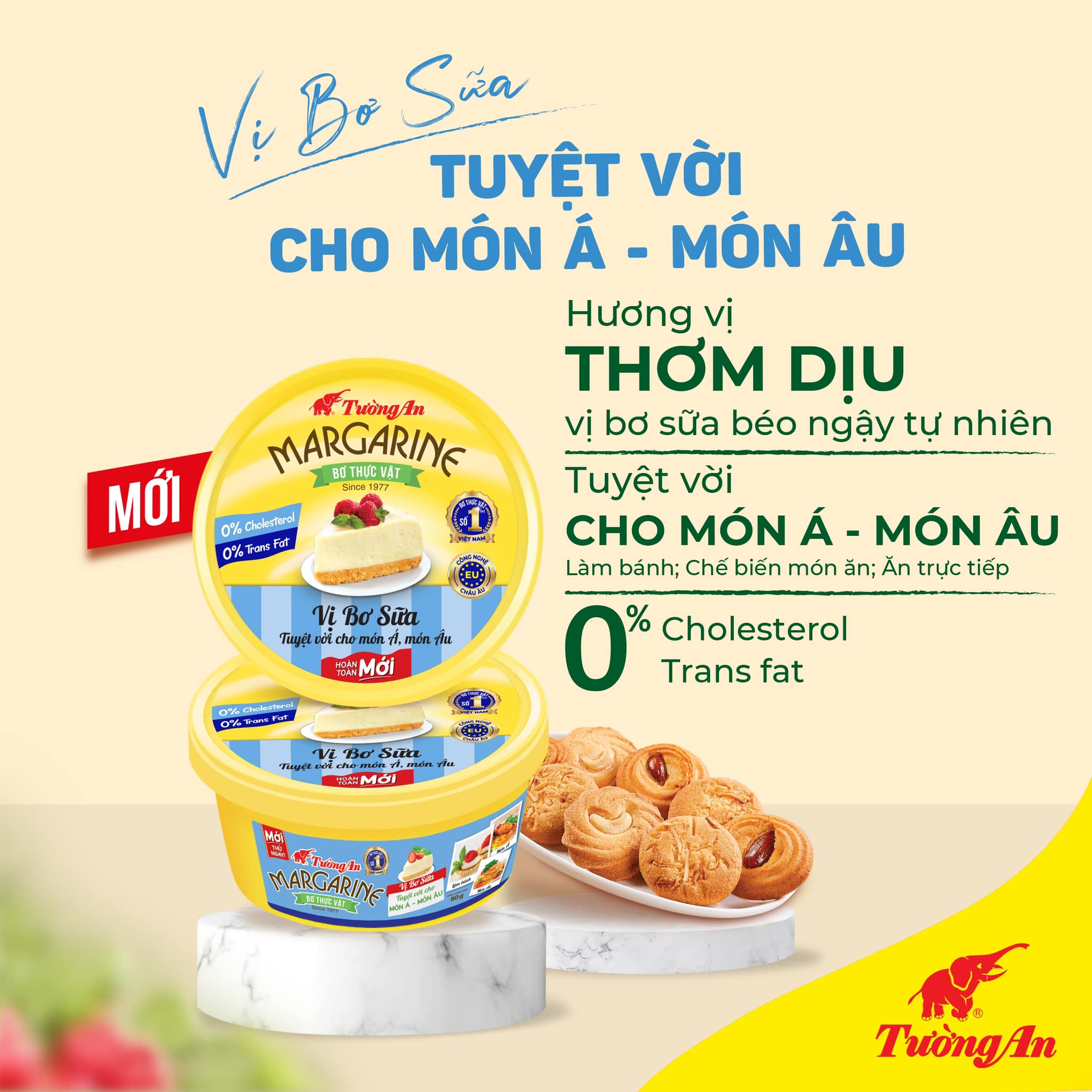 Bơ Thực Vật Tường An vị Bơ Sữa 80g