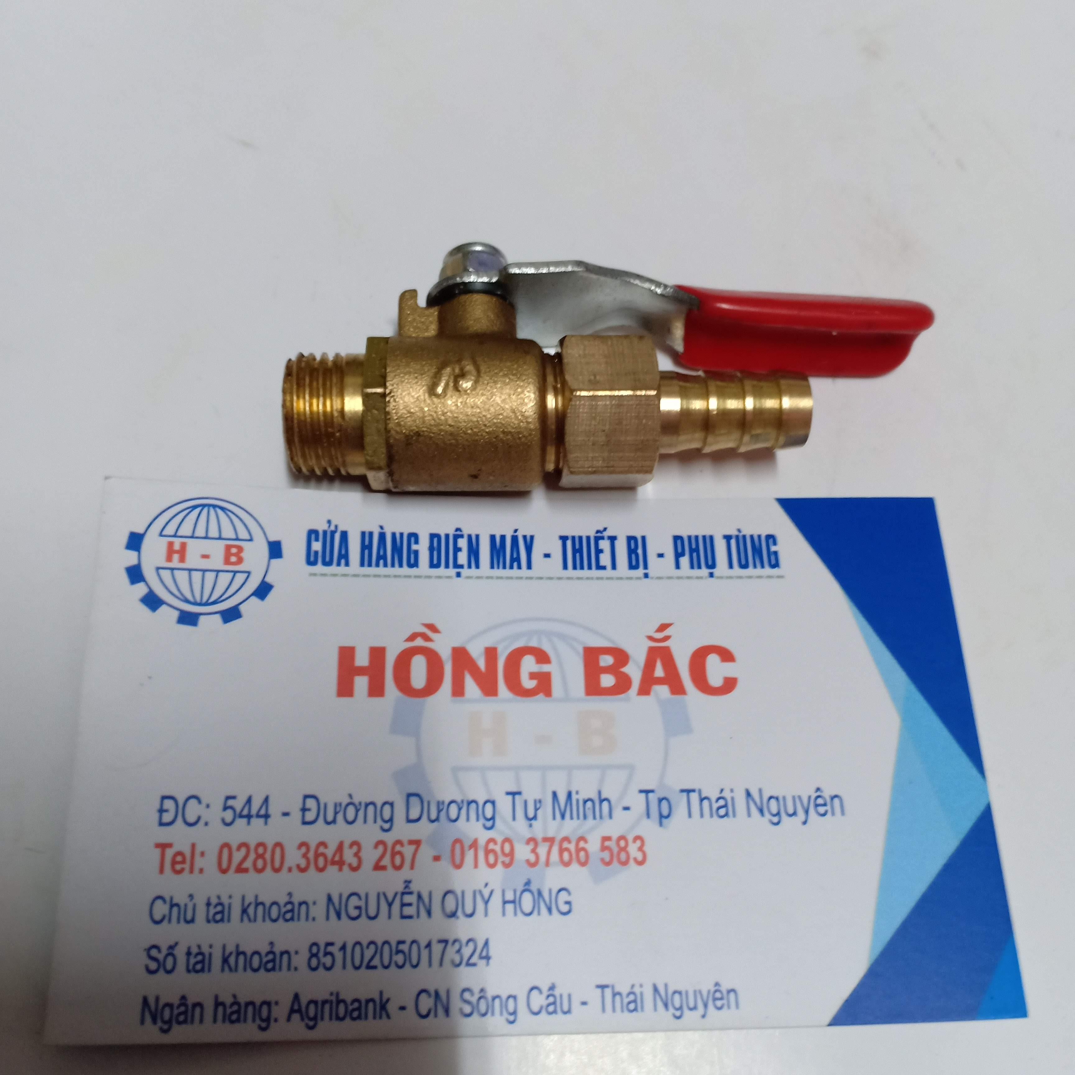 Van gạt hơi, khí nén đầu ren ngoài 13, đuôi chuột nối ống 10mm  - Tay đỏ