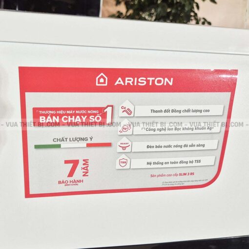 ARISTON SLIM3 RS AG+ 15/20/25/30L LÍT - Bình nóng lạnh gián tiếp ngang - Slim2 SL2 SL3 15/20/25/30 RS VN 2.5FE