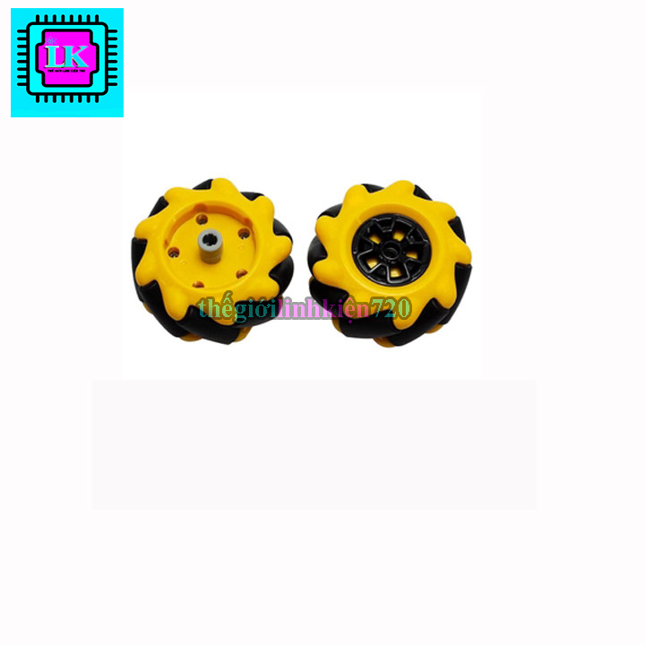 Bánh xe robot màu vàng 66mm (1 chiếc)