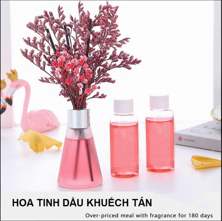 Nước hoa thơm phòng, Hoa tinh dầu tự khuếch tán, Tinh dầu thơm phòng kèm hoa