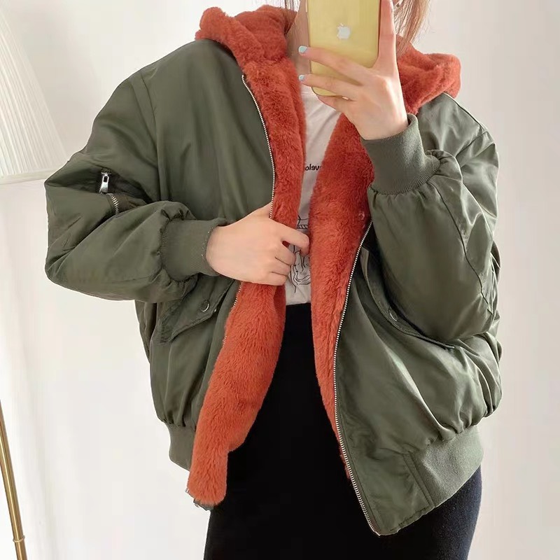 Áo khoác phao nữ form rộng, Chất liệu vải dù lót bông ấm áp, thiết kế có nón bông trẻ trung, phong cách Hàn Quốc Sang Trọng