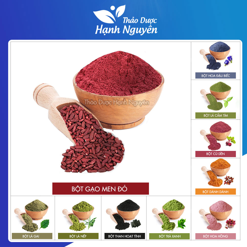 Bột gạo men đỏ 500g, bột hồng cúc - Thảo Dược Hạnh Nguyên