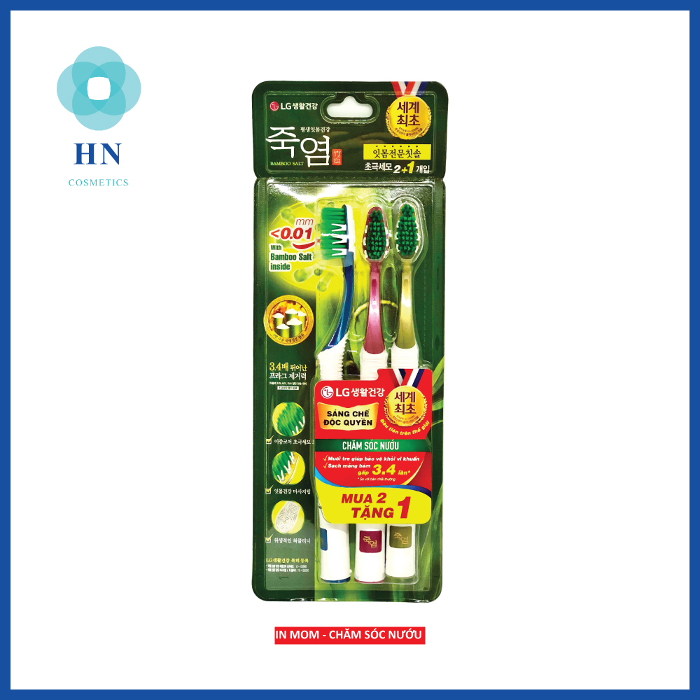 [MUA 2 TẶNG 1] Bàn chải đánh răng Bamboo Salt Hàn Quốc