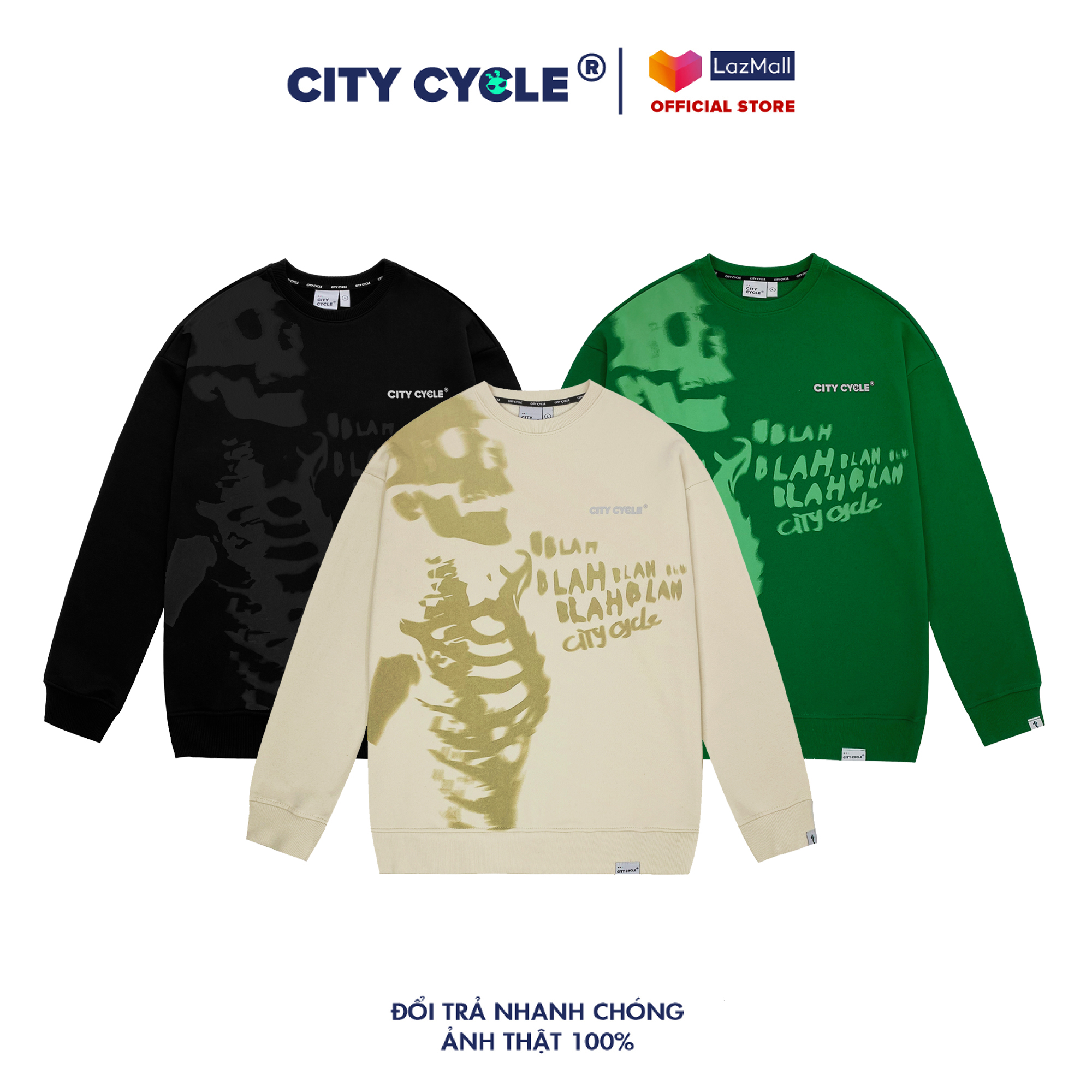 Áo sweater nỉ Blah City Cycle - áo nỉ sweater unisex form rộng Local Brand