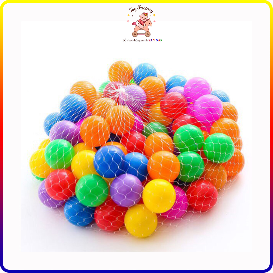 Combo 100 quả bóng nhựa mềm cho bé hàng Việt Nam có logo in trên bóng
