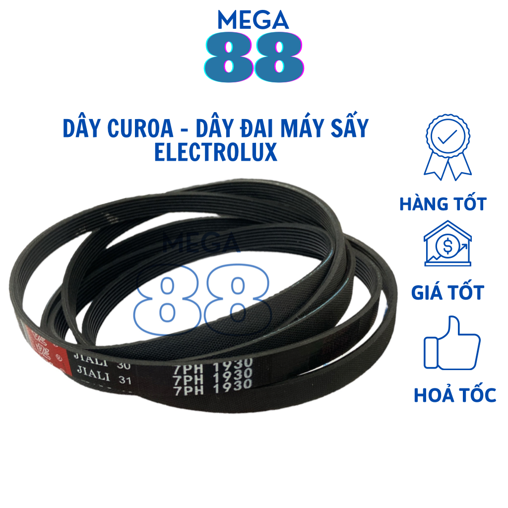 Dây curoa máy sấy Electrolux 1930 7 rãnh loại tốt dùng chung nhiều dòng máy sấy Electrolux, dây đai máy sấy ELECTROLUX