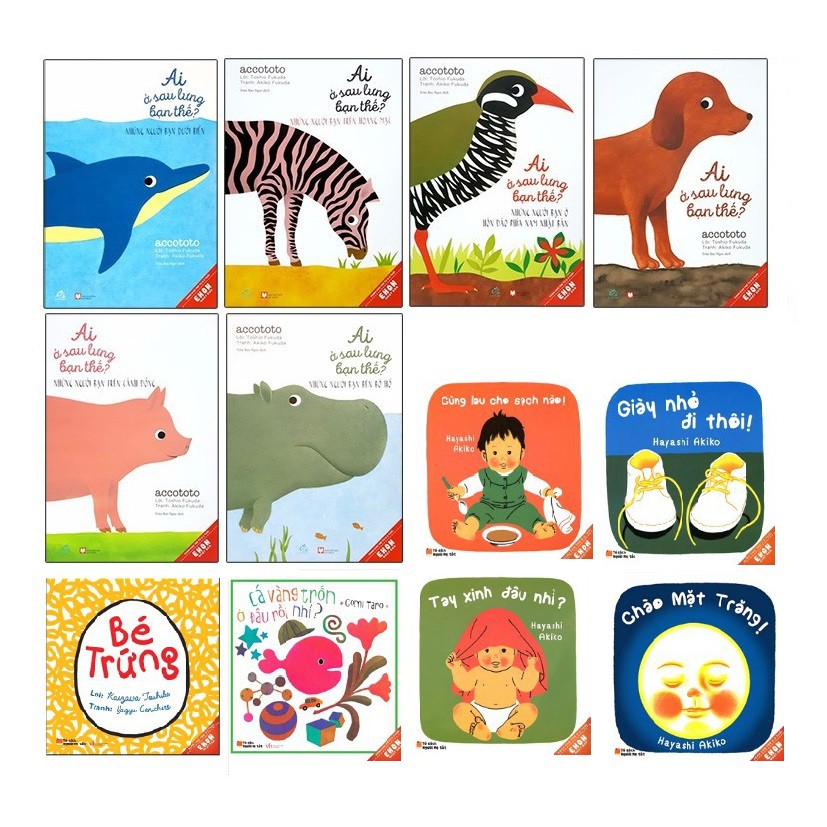 Sách - Combo Ehon Giờ chơi của bé + Ai ở sau lưng bạn thế (12 cuốn) - Mhbooks tặng truyện