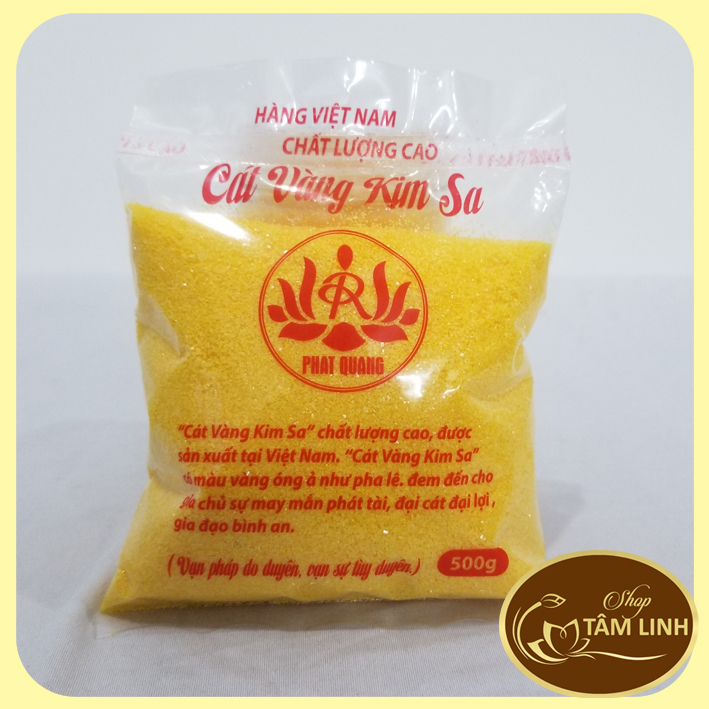 Cát kim sa vàng đặt lư hương_cát vàng tro đặt lư hương thờ cúng loại 500gr và 1000gr