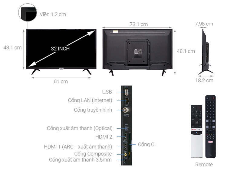 Smart Tivi TCL 32 inch L32S6800