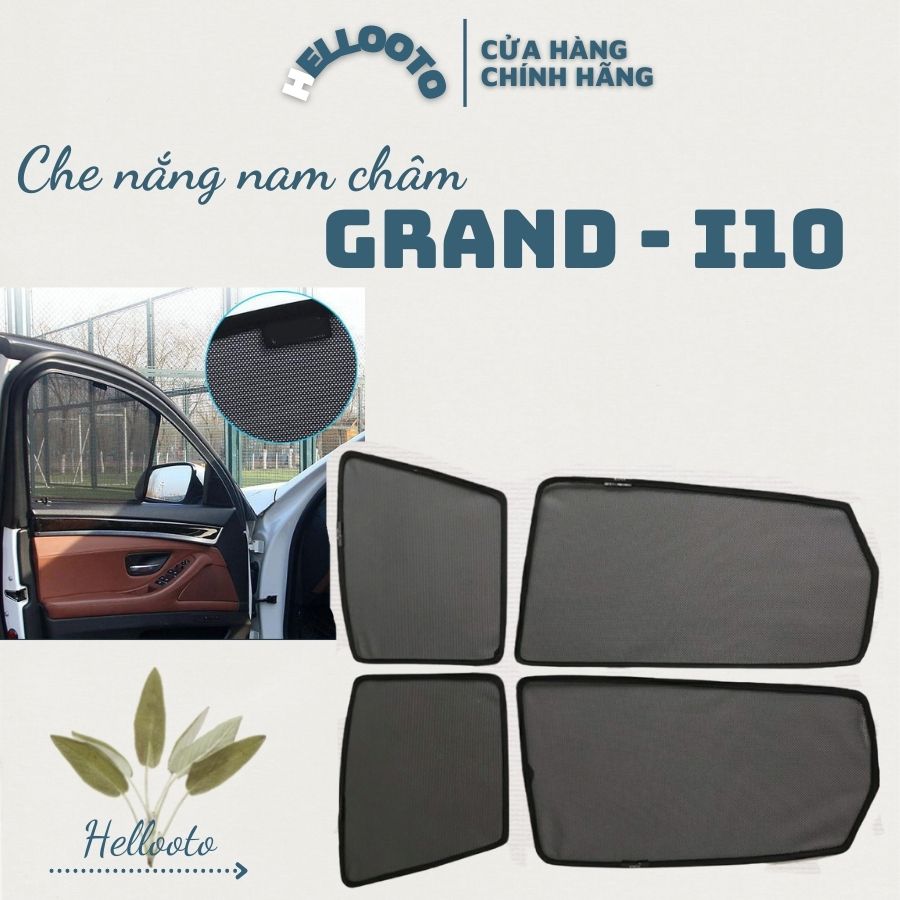 Rèm Che Nắng Nam Châm Xe Grand I10 2014 đến 2022- Bộ 4 Tấm, Khung Rèm Tích Hợp Sẵn Nam Châm, Vừa Zin Cho Xe, Tháo Lắp Đơn Giản Che Nắng Hiệu Quả