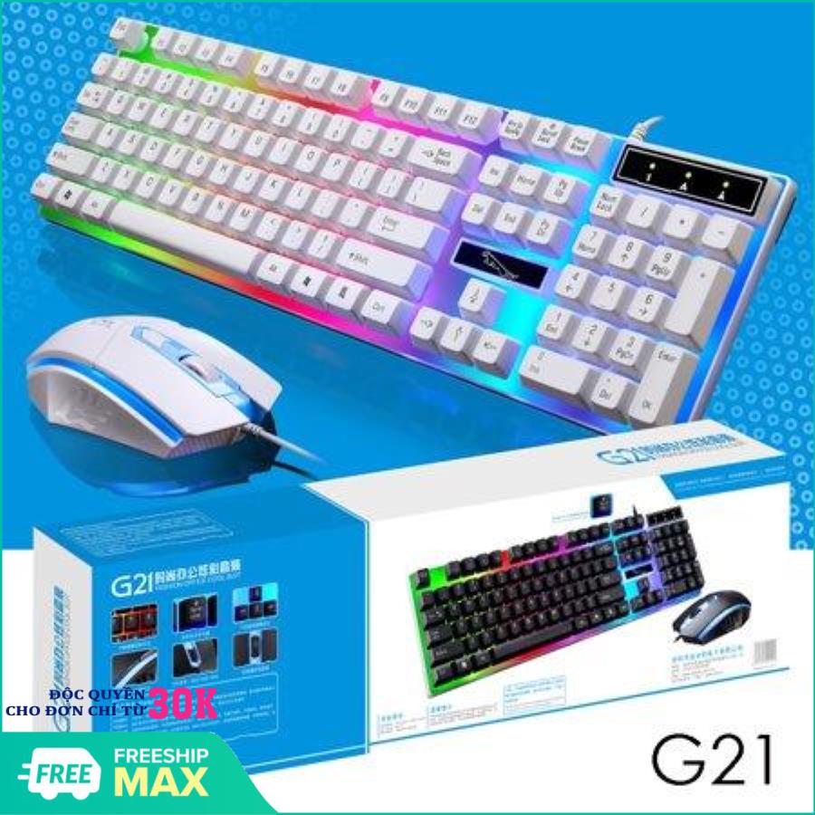 Bộ bàn phím giả cơ và chuột game dành cho game thủ NTC G21 led đa màu (Được chọn màu)