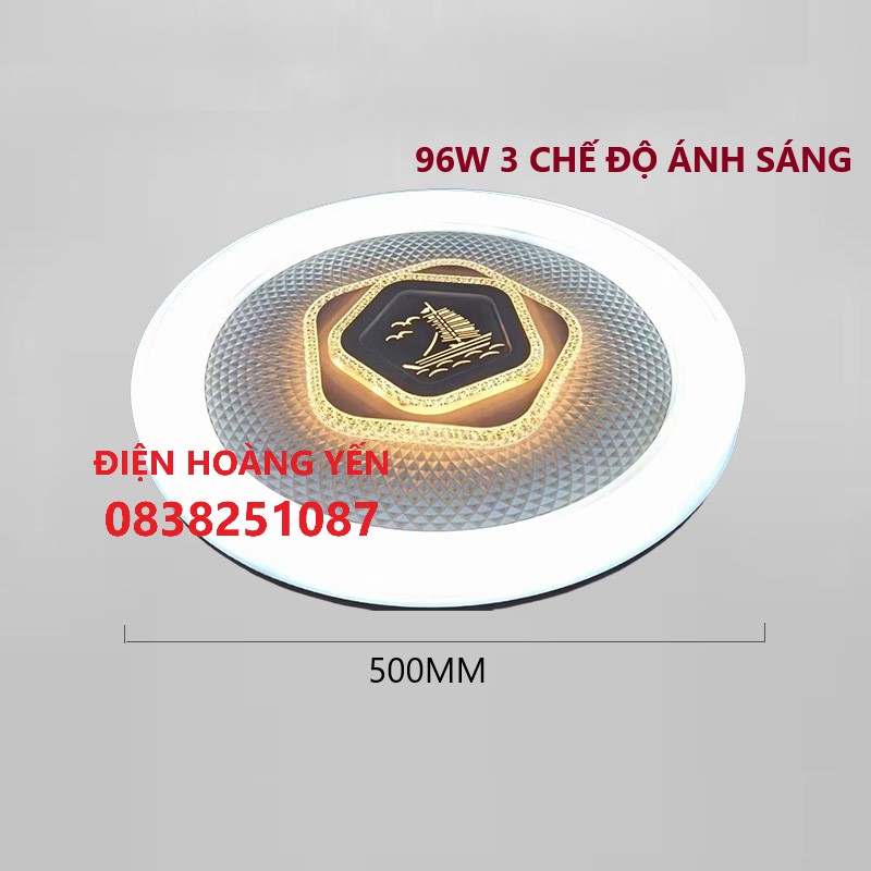 Đèn ốp trần led 3 chế độ màu, đèn ốp trần phòng khách, phòng ngủ, phòng thờ