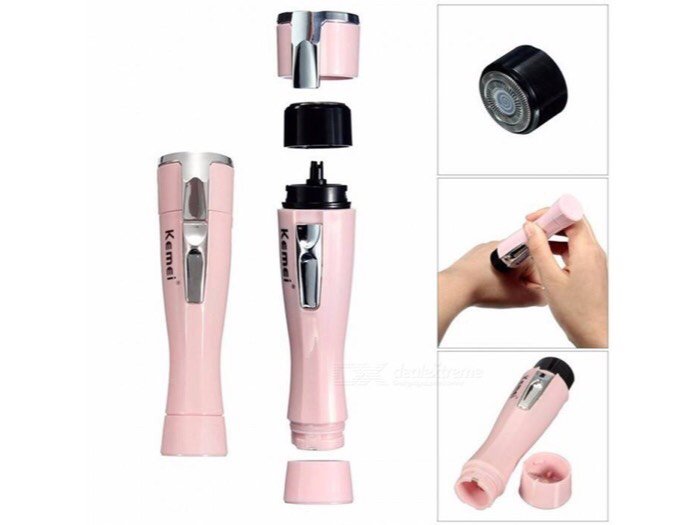[HCM]Máy Cạo Lông Toàn Thân Mini Dùng Pin Kemei KM-1012