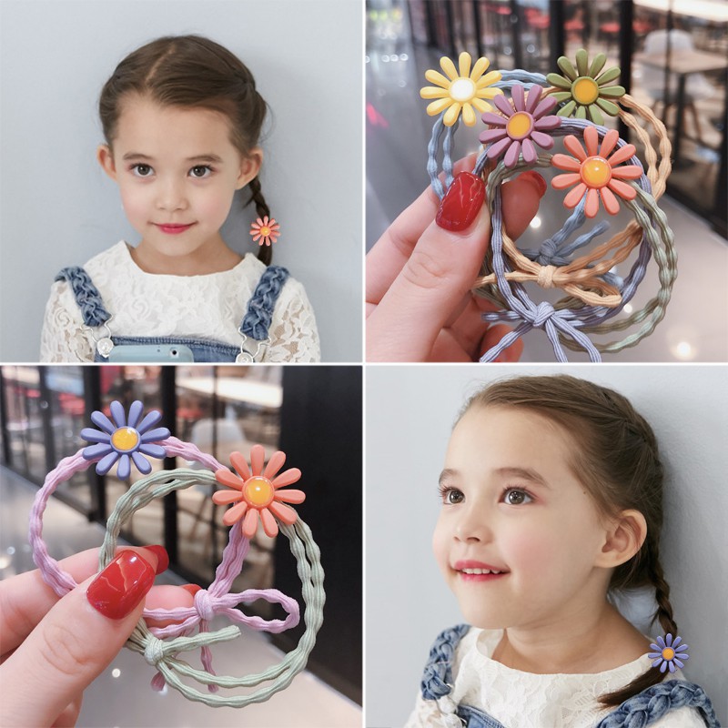 dây buộc tóc cho bé hoa cúc nhí hot trend dây buộc tóc nhiều màu cho nàng, không gãy tóc, không rối LILIKIDS PK01