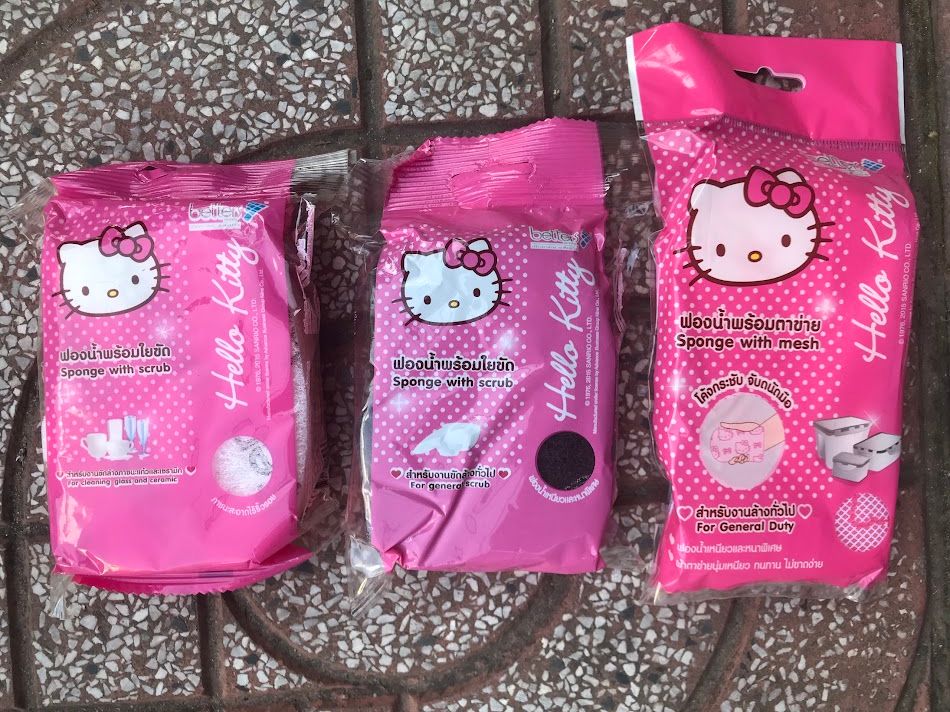 cước rửa chén tạo bọt cute hàn quốc hello kitty (1 cái )