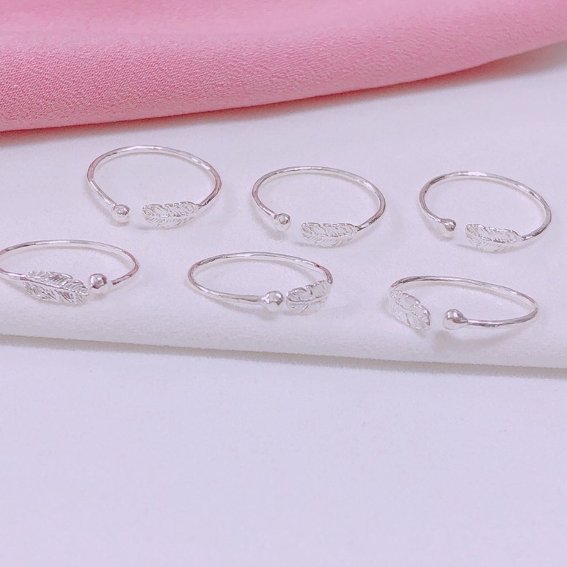 Nhẫn lông vũ chuẩn bạc ta xinh xắn - Kho sỉ bạc Nhất Linh