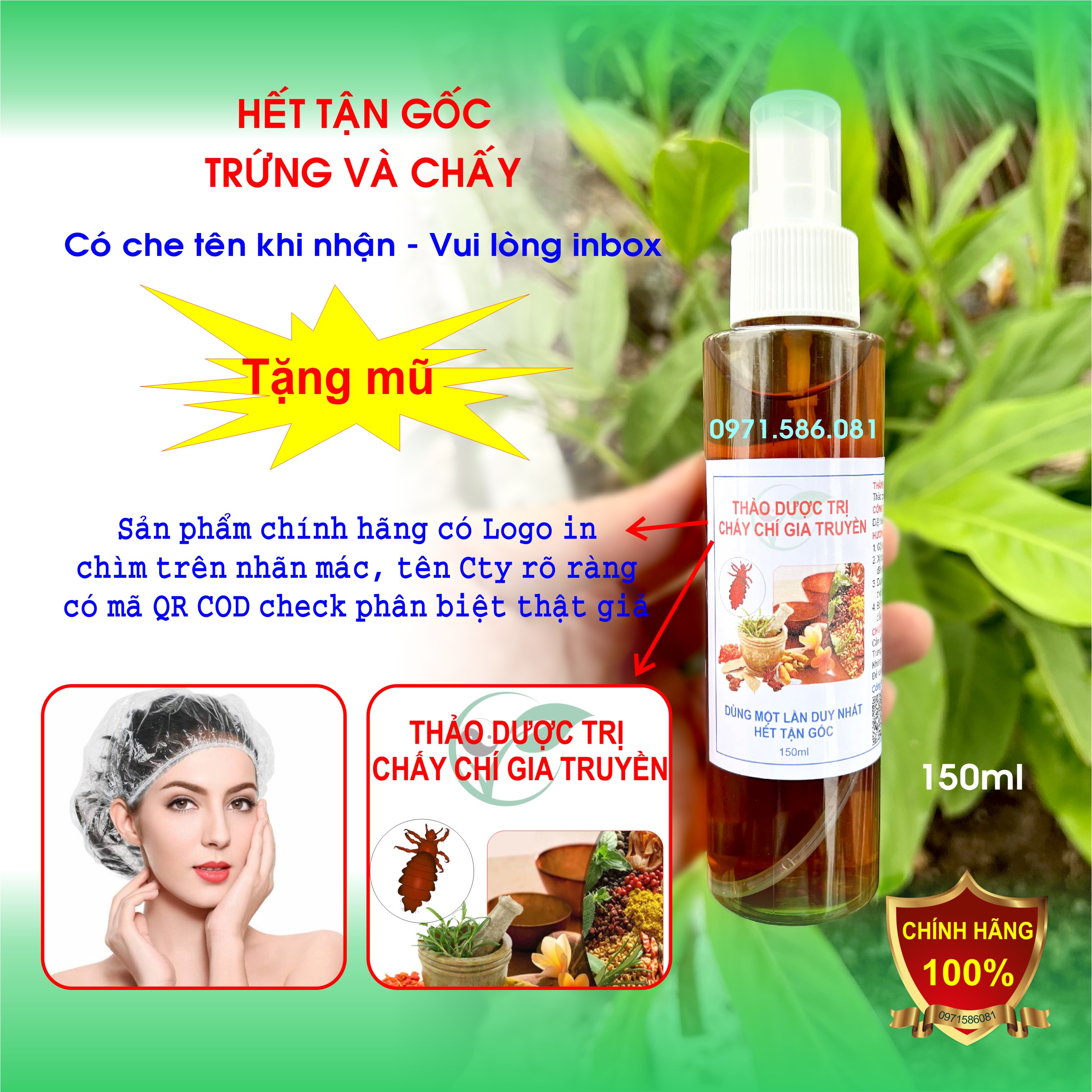 Thuô'c Diệt Chí (Chấy) Thảo Dược Gia Truyền. Diệt Chí (Chấy) Chỉ Với 1 Lần Sử Dụng. Dầu Gội Hết Sạch Chấy.