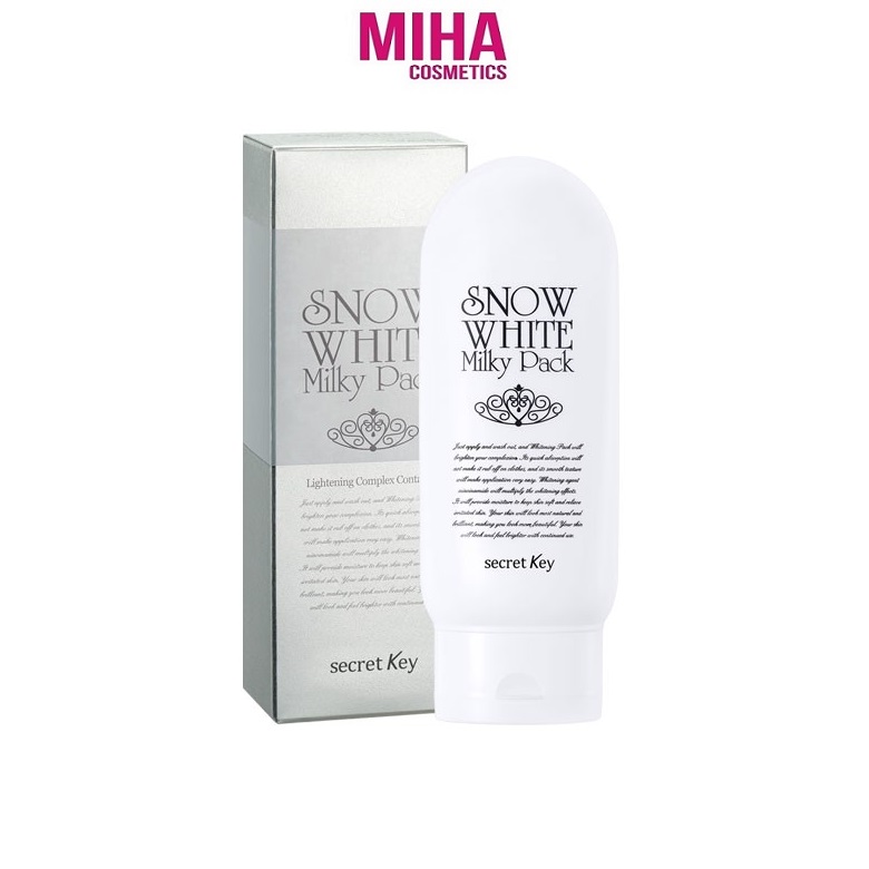 Kem tắm trắng mặt và toàn thân secret key snow white milky pack 200g hàn quốc