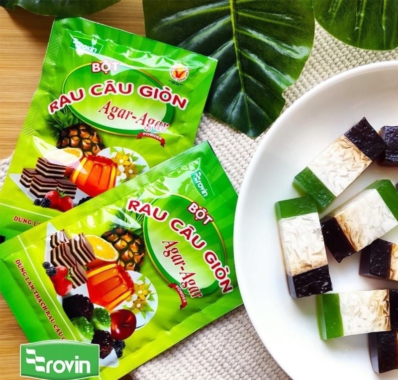 1 gói rau câu giòn agar agar hoàng yến rovin 25gam