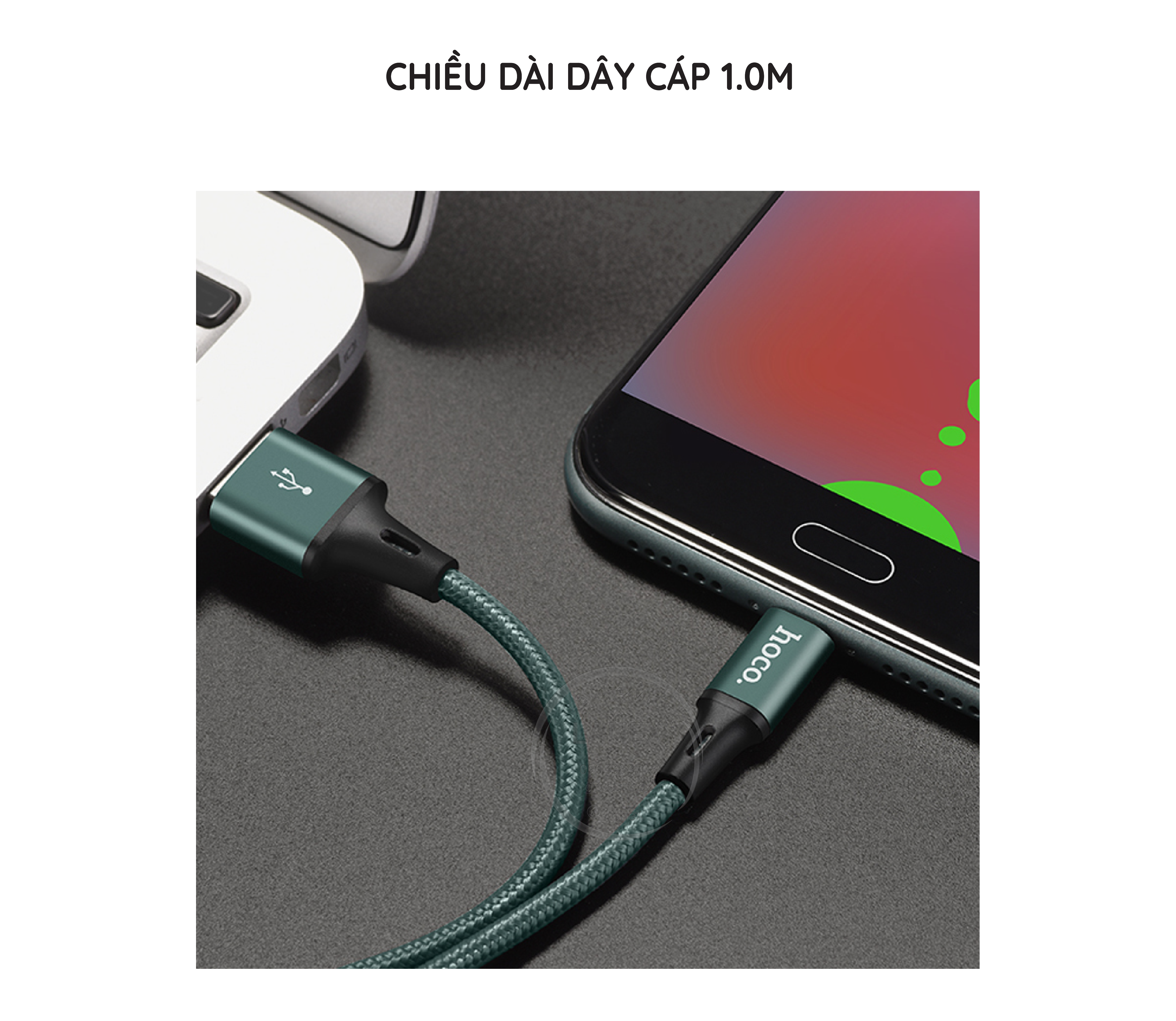 Cáp Sạc Nhanh Hoco Du10 Dây Dù Micro 3.0a Dài 1.0m