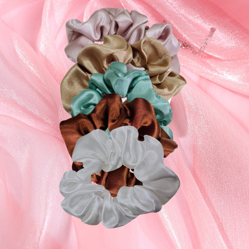 Cột tóc vải phi bóng scrunchies