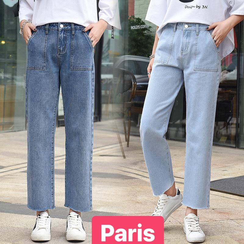 QUẦN BAGGY JEAN NỮ CHẤT BÒ XANH ỐNG RỘNG HÀN QUỐC LƯNG CAO NÂNG MÔNG HOT TREND PR-22 CAO CẤP - PARIS FASHION