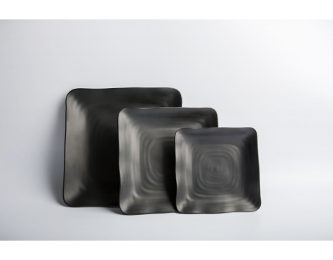 [HCM]Đĩa Nhựa Vuông  Melamine Đen Nhám 19.7cm (DV118N)