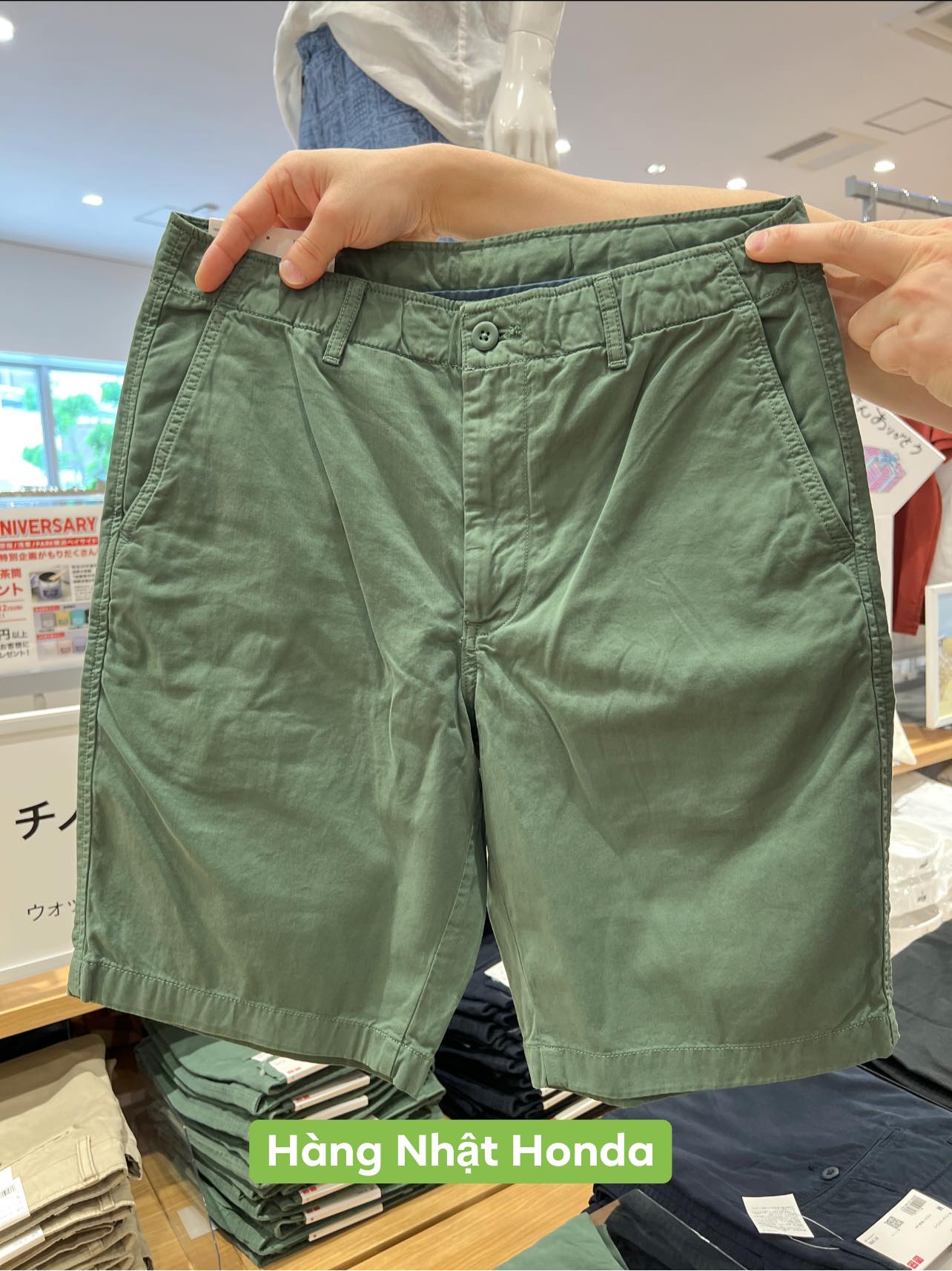 [Auth Uniqlo] Quần Short Chino Chất Cotton Mịn Nam- Tag Nhật