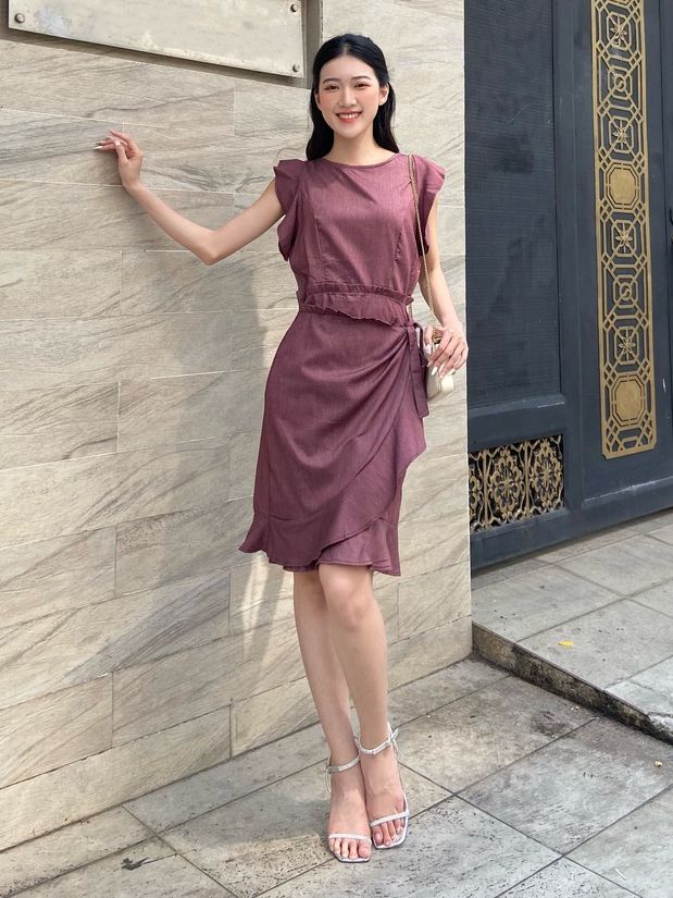 Đầm kiểu nữ màu ruốc - Lovadova 22D08C004