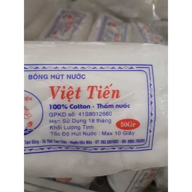 [HCM]Bông gòn cuộn y tế việt tiến 50g (Bông hút nước)