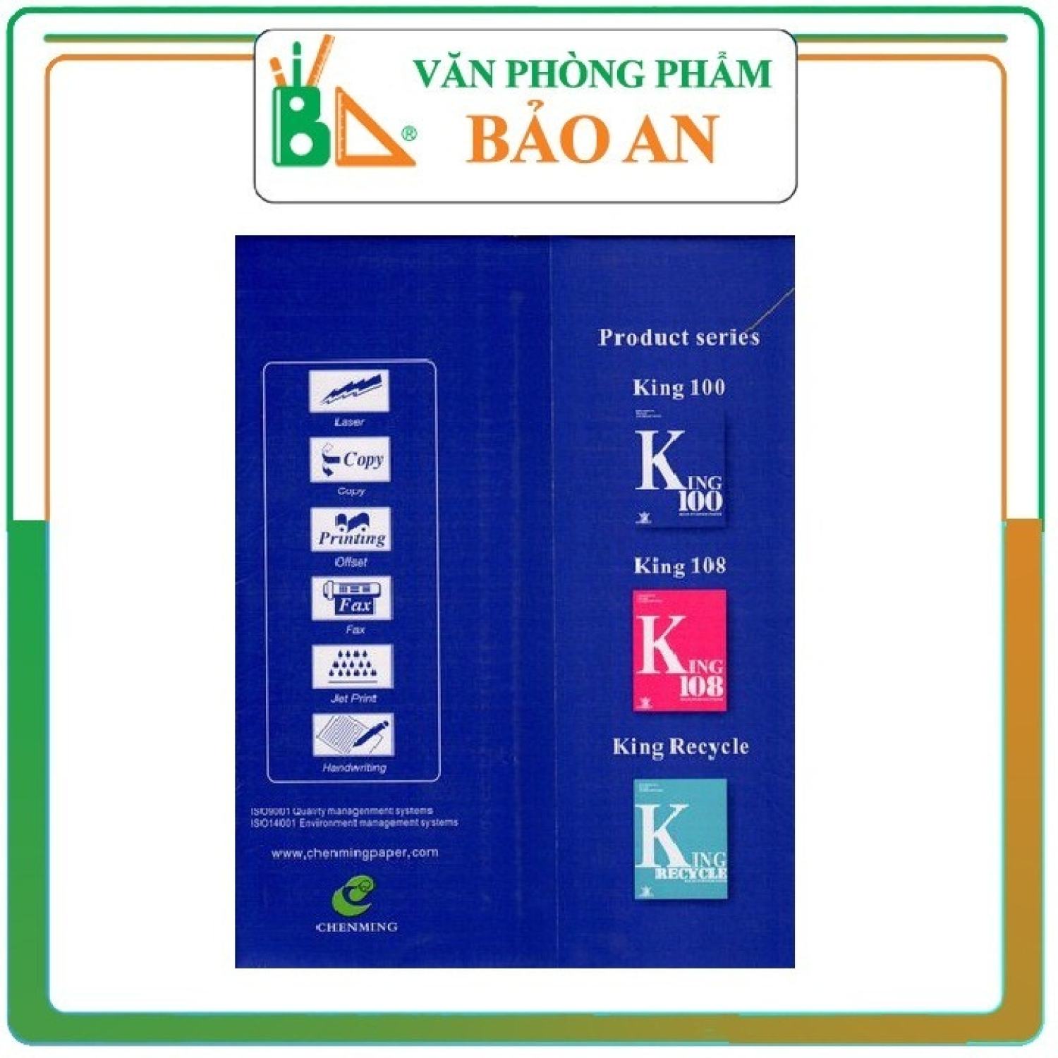 Giấy in King 100 A4 70gsm - Văn phòng phẩm Bảo An