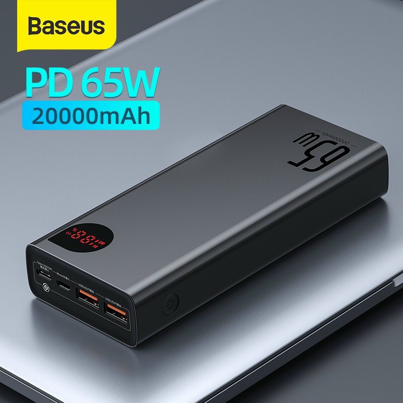 Pin Sạc Dự Phòng Baseus Adaman Digital Display Quick Charge Power Bank 20000mAh 65W sạc cho Máy tính bảng/Laptop