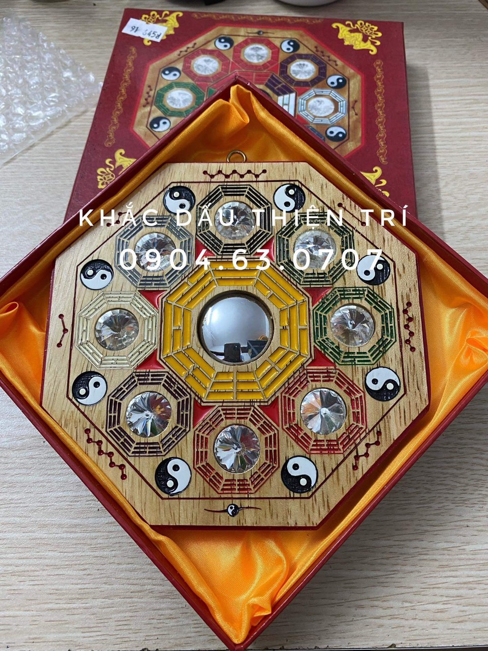 Wooden evil Bowl Mirror