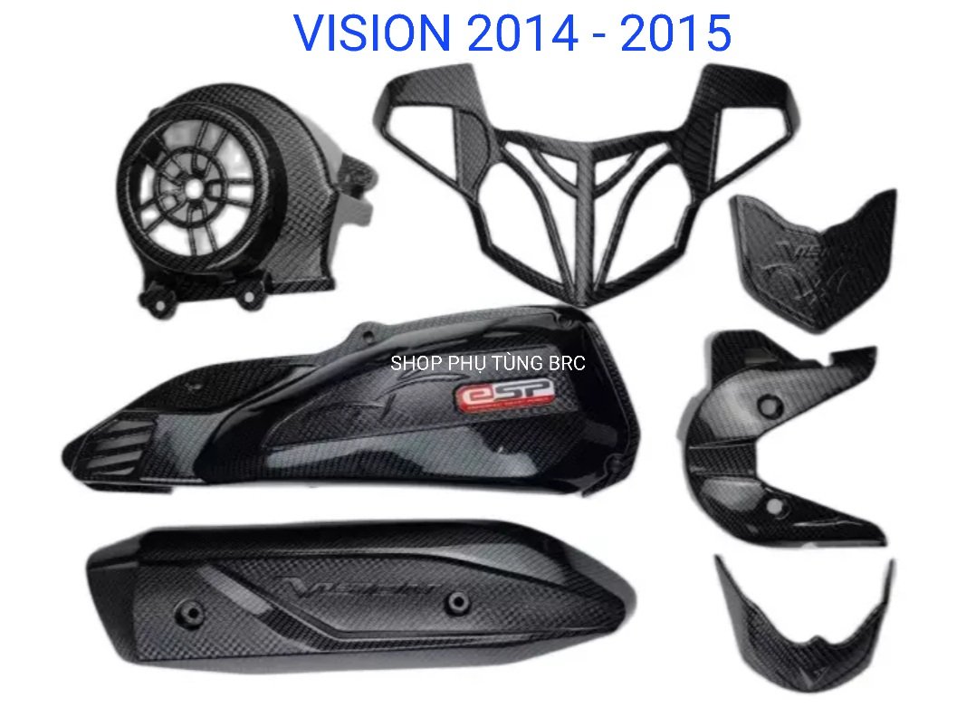 Combo 7 món ốp phủ cacbon trang trí xe VISION 2014 - 2019 ( Shop uy tín, Hàng chất lượng, Giá tốt, Mua ngay. A/E chọn đời xe trên đơn hàng)