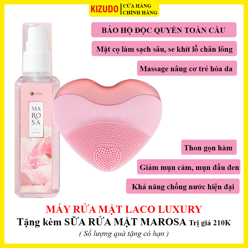 [MÁY RỬA MẶT CHÍNH HÃNG] MÁY RỬA MẶT LACO LUXURY tặng kèm SỮA RỬA MẶT MAROSA Trị Giá 210K