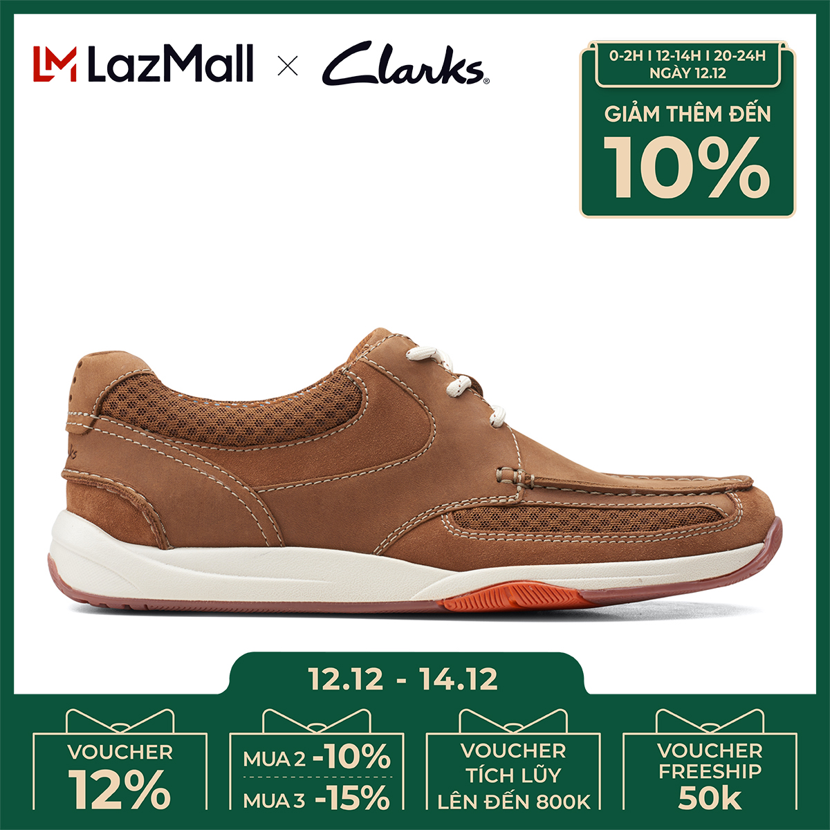Giày Sneaker Da Nam Clarks - Langton Lane