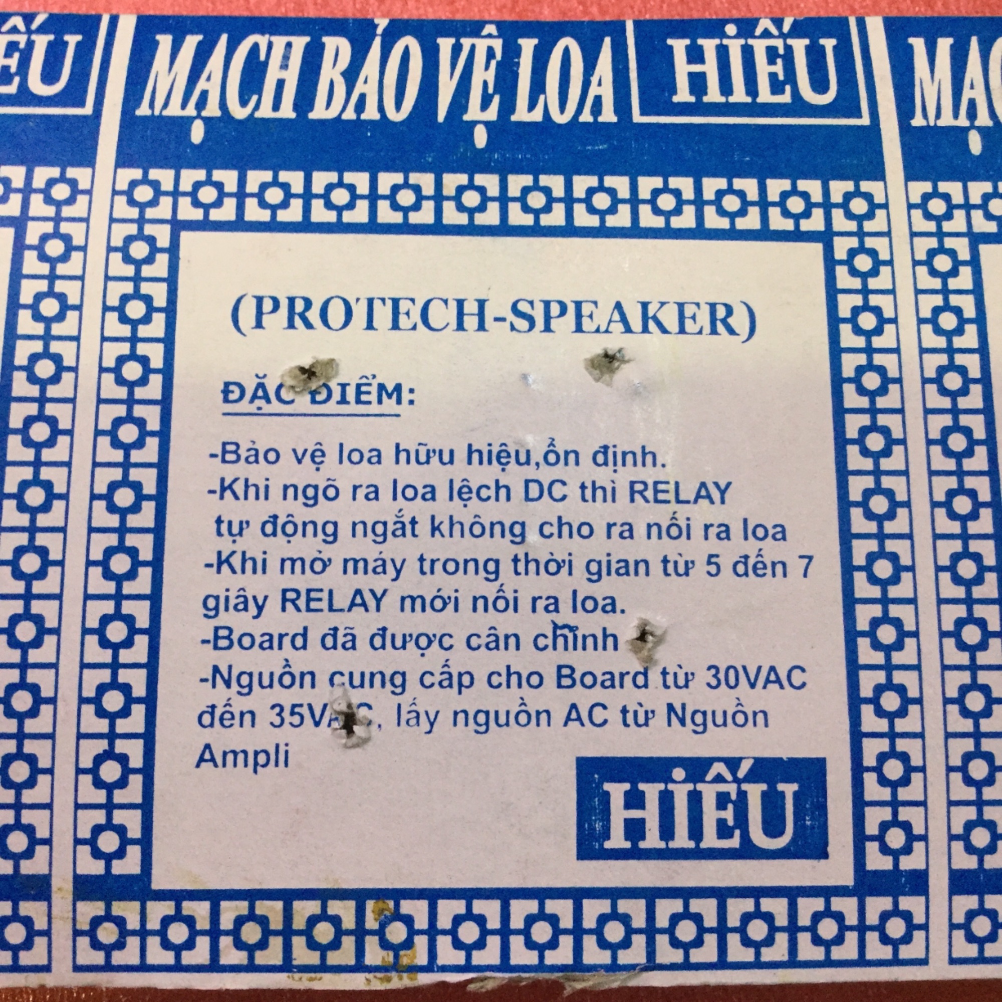 Mạch bảo vệ loa ( Hiếu ) giá cho 1 mạch