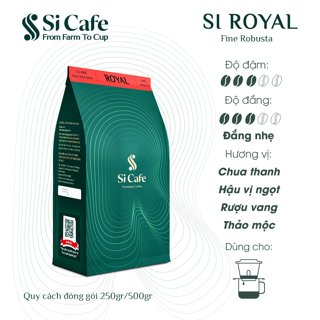 CÀ PHÊ PHA PHIN ROYAL TỪ SI CAFE - SPECIALTY COFFEE - 100% FINE ROBUSTA