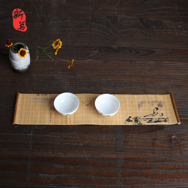 Chiếu mành tre, trúc trải lót ấm chén bàn trà đạo (45*10 cm)