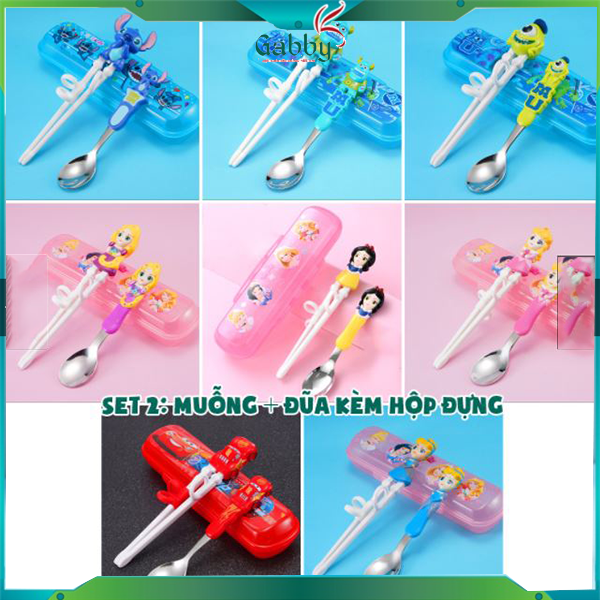 BỘ MUỖNG ĐŨA DISNEY INOX304 (Hình Mickey/ Minnie/ McQueen/ Elsa/ Mike/ Sulley/ Stitch)