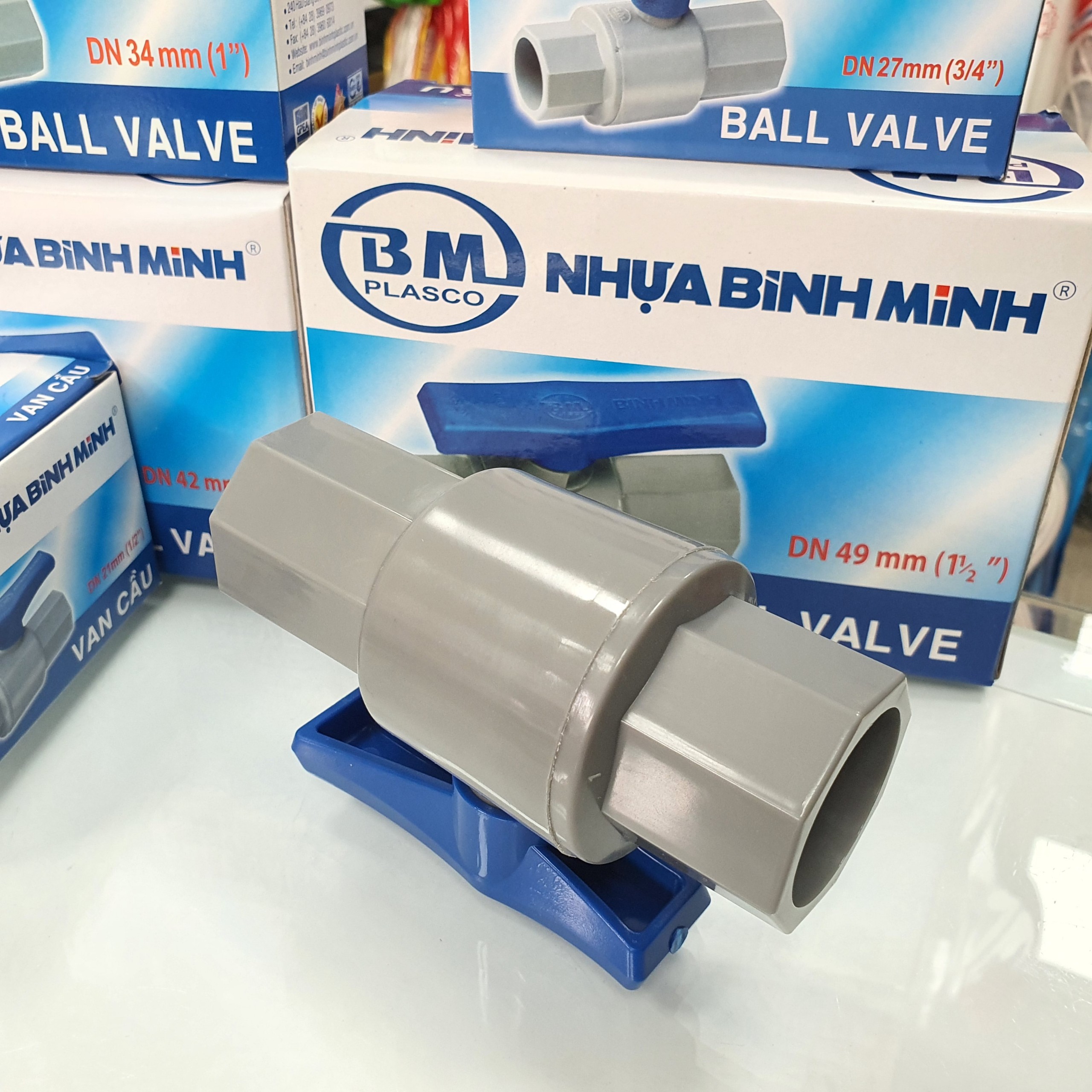 Van nước Bình Minh phi 21 phi 27 phi 34 phi 42 phi 49 van cầu van bi nhựa