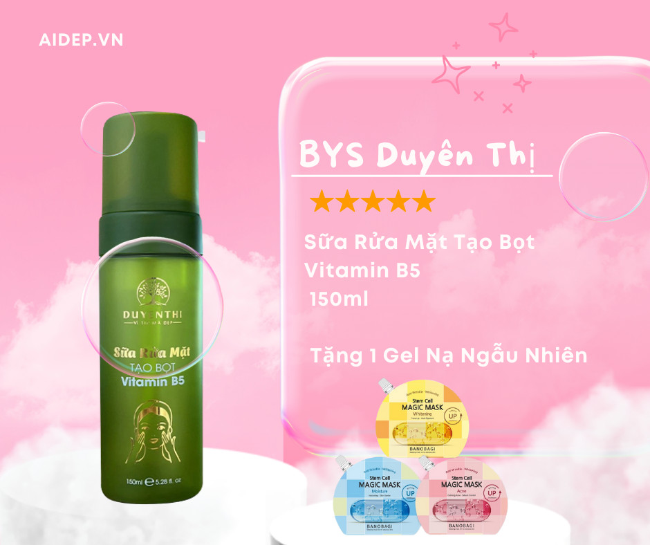 Sữa rửa mặt tạo bọt vitamin b5 bách y sâm 150ml - aidep