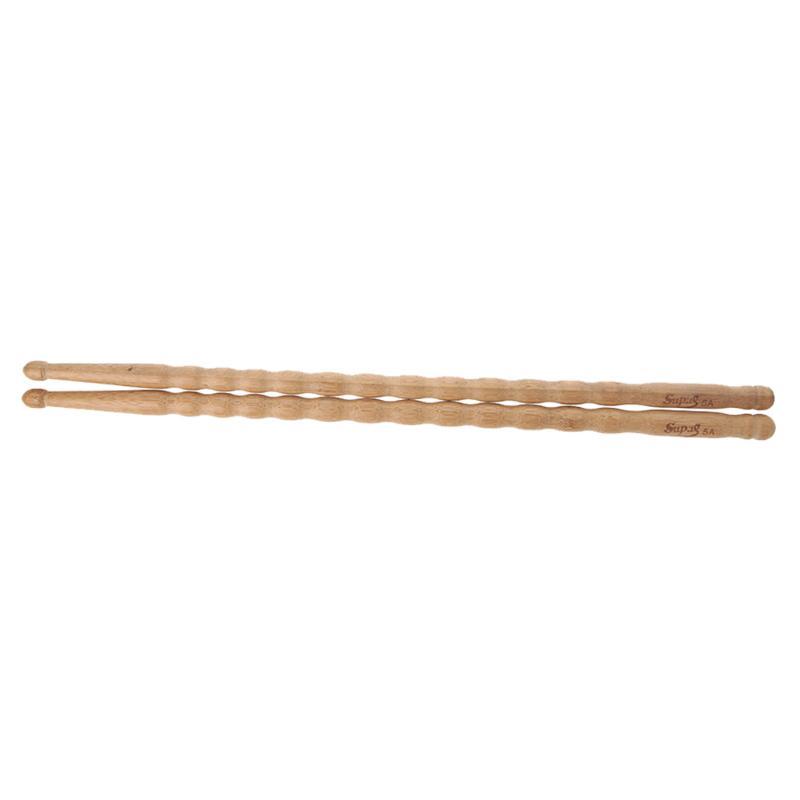1 Pairs Wavy Pattern Bamboo Drumsticks 5A Drum Stick Durable Practical