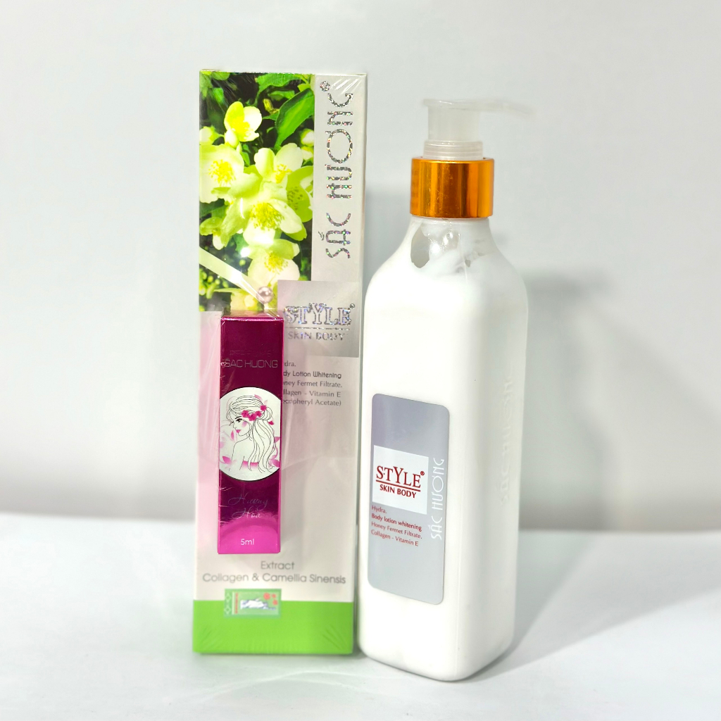 Tặng nước hoa - Kem dưỡng trắng da body Sắc Hương Style trắng nhanh không bết dính làm trắng giữ ẩm làm mịn da toàn thân 250ml
