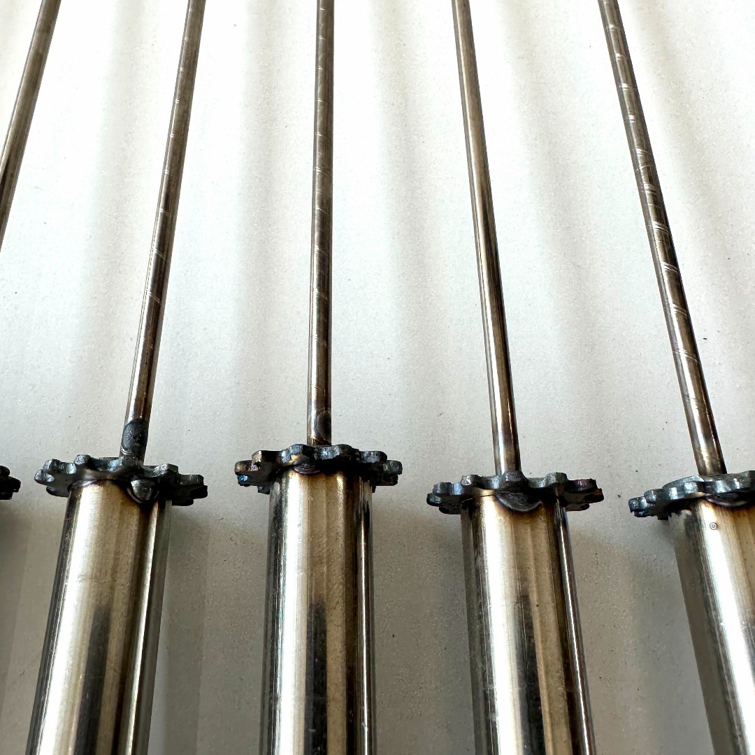 [ Bộ 10 xiên ] Máy nướng thịt, chả mini tự động chuẩn 100% inox lắp cho máy  5 - 7 - 10 - 15 xiên