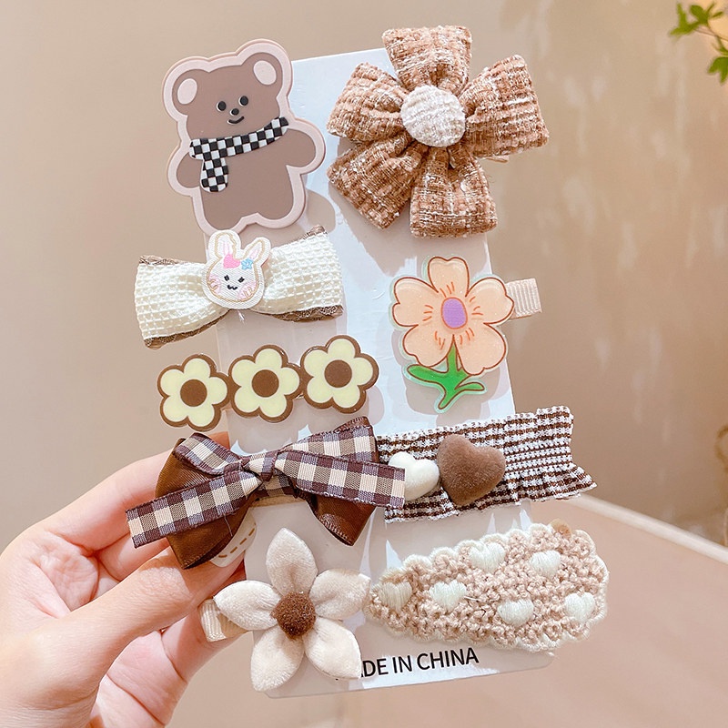 Bộ Kẹp Tóc Nơ Dễ Thương Cho Bé Gái