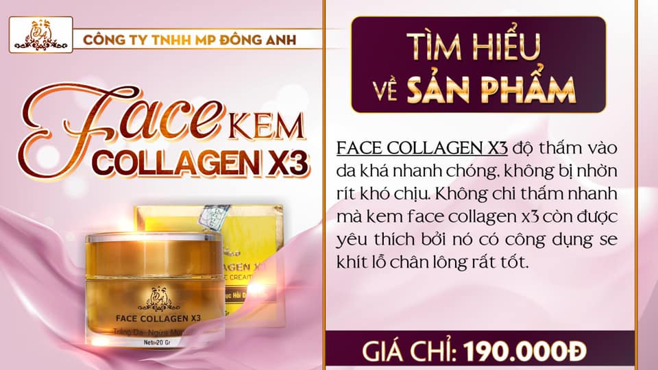 KEM FACE COLLAGEN X3 ĐÔNG ANH
