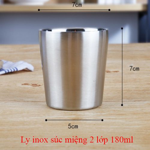 Ly súc miệng inox 2 lớp cao cấp