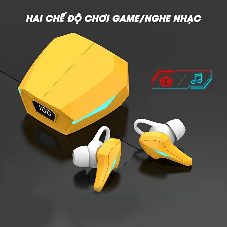 Tai nghe Bluetooth Gaming K12 TWS 5.3 Tai nghe không dây bass mạnh mẽ có mic , độ trễ cực thấp